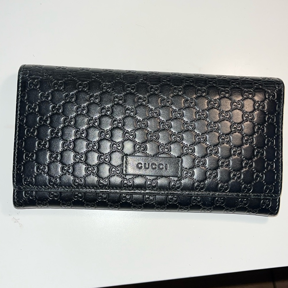 Gucci Women Guccissima Black Wallet